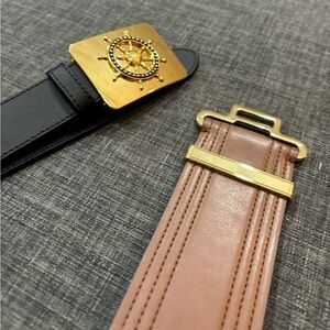 Polo Ralph Lauren - 2 for 1 belts! Brown leather w/ stretch M, black leather L
